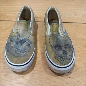 Van Gogh Skulls Vans Slip-On Shoes